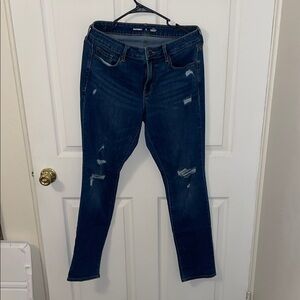 Old Navy Deep Blue Ripped Skinny Jeans